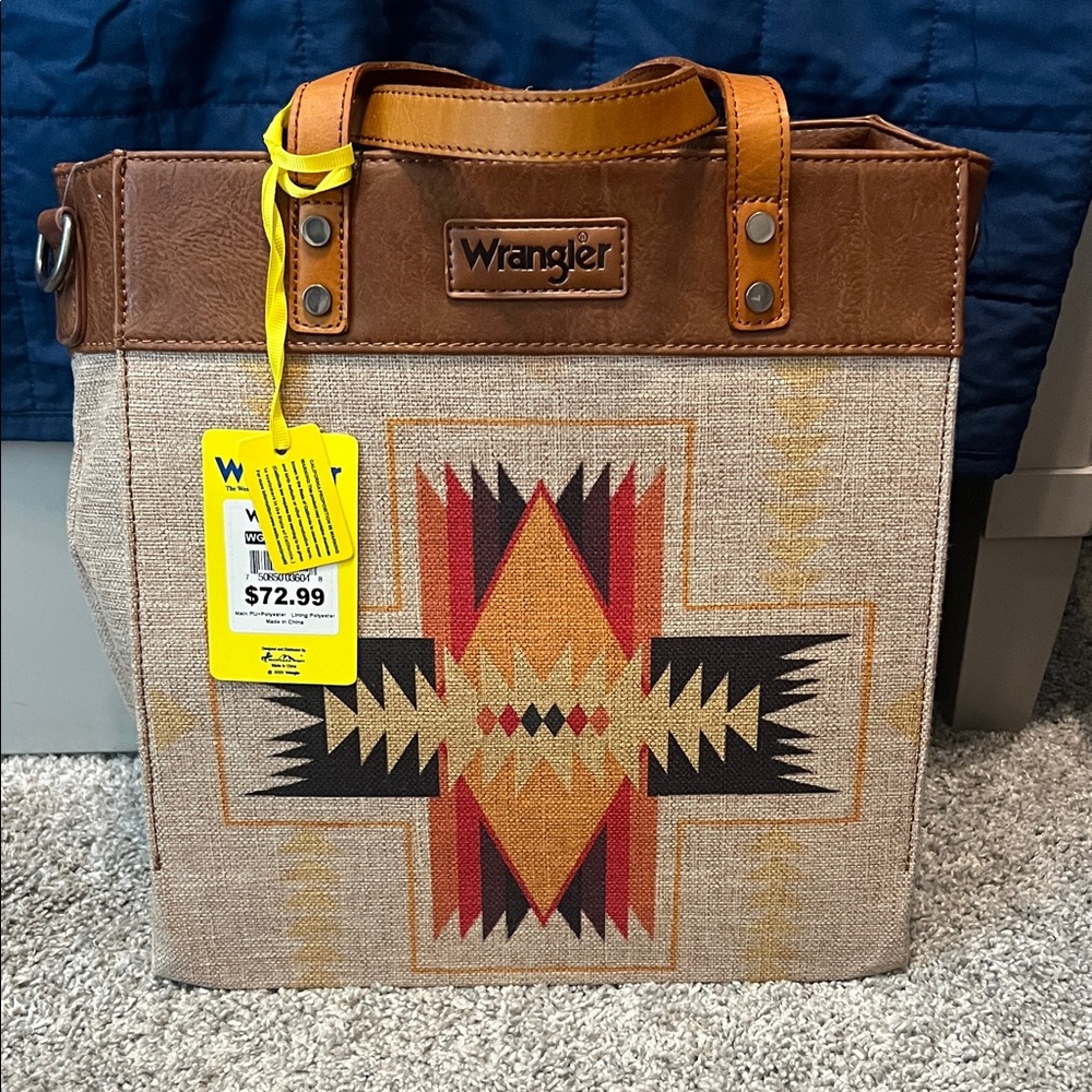 Wrangler Tan and Brown Southwestern Tote